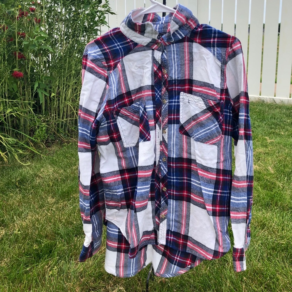 Blue Pink and White-Plaid-Flannel
